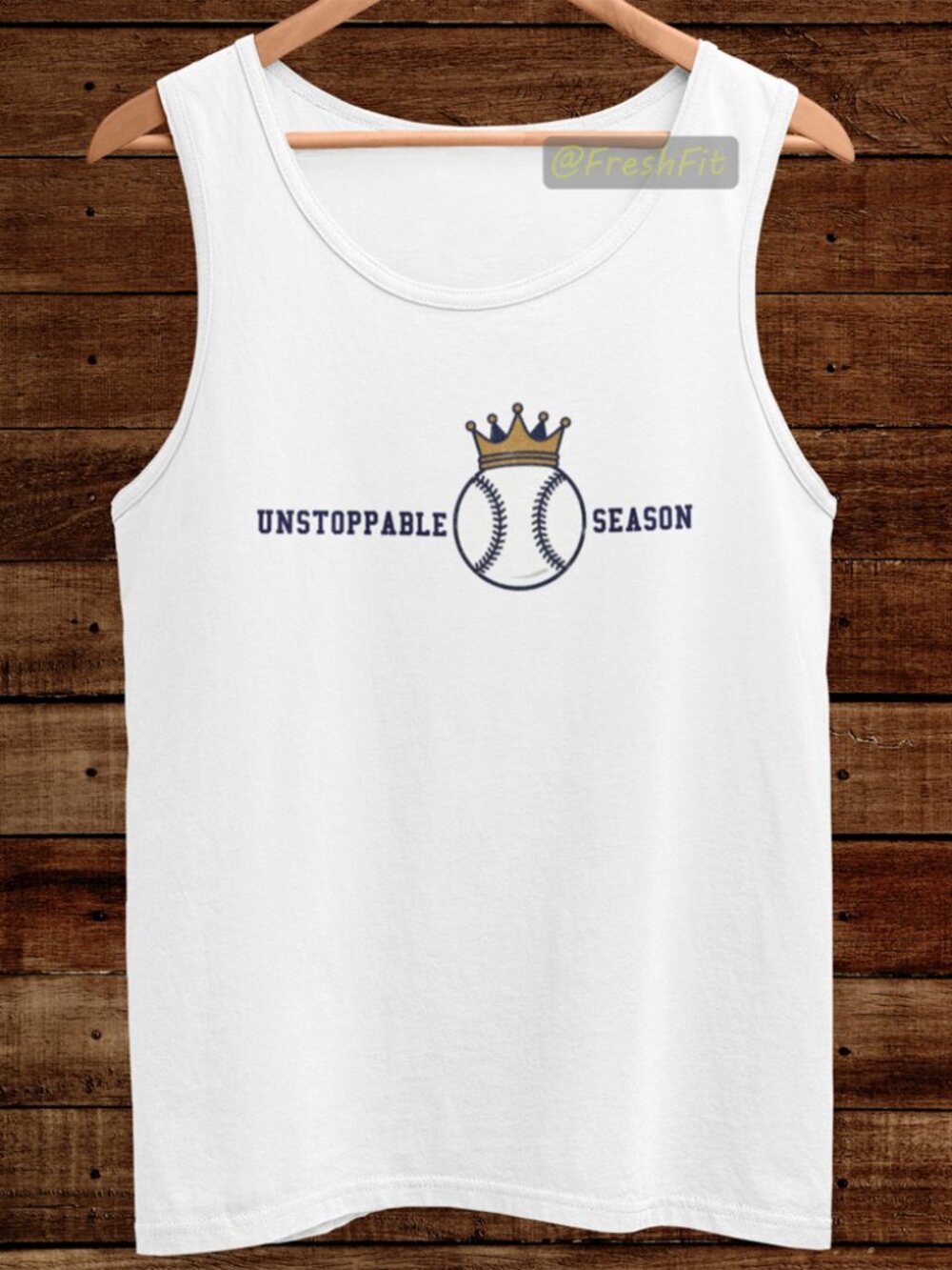 🆕Baseball Crown Unstoppable Season White Tank Top